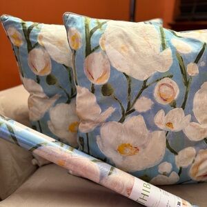 Thibaut Wanderlust Tivoli Wallpaper & Matching Designer Pillow Covers